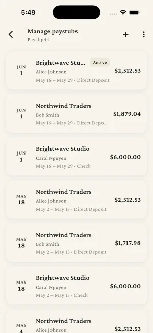 Payslip44 — History